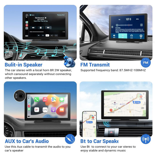 W519 9 inch Wireless Carplay Android Auto Screen Auto Car Stereo with GPS Navigation / Mirror Link / Voice Control Gadgets - Toys - Hobby