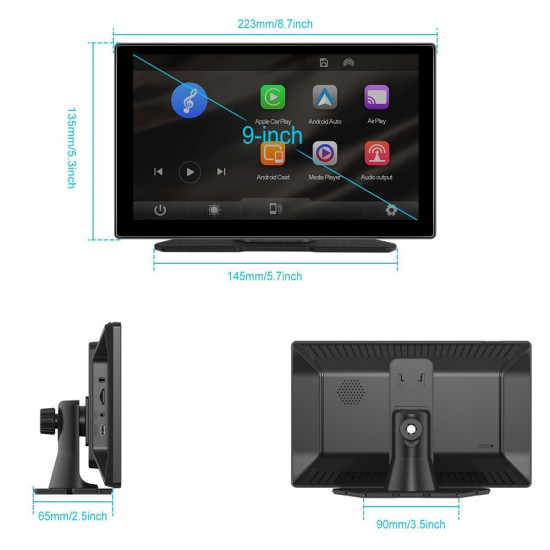W519 9 inch Wireless Carplay Android Auto Screen Auto Car Stereo with GPS Navigation / Mirror Link / Voice Control Gadgets - Toys - Hobby