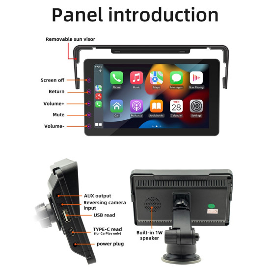 B5311 7-inch Screen Car Bluetooth-compatible MP5 Player Wireless CarPlay Reverse Image Display FM Radio Video Player Gadgets - Toys - Hobby