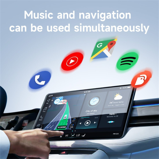 2 in 1 Wireless Carplay Android Auto Car Adapter Wired to Wireless Bluetooth-Compatible WiFi USB Dongle Gadgets - Toys - Hobby