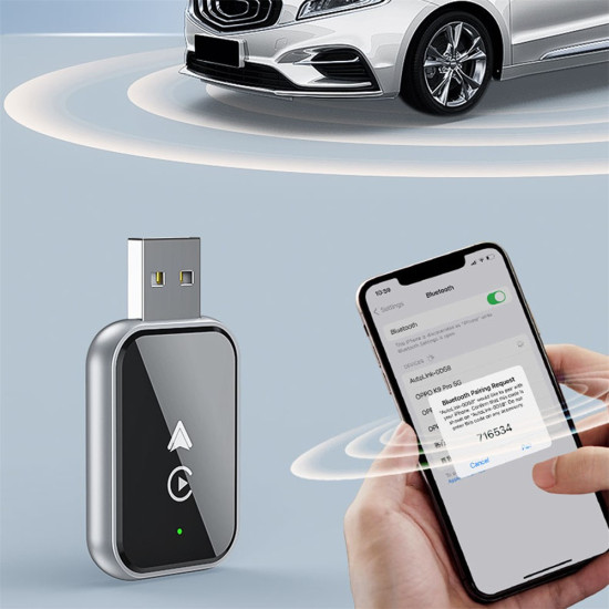 2 in 1 Wireless Carplay Android Auto Car Adapter Wired to Wireless Bluetooth-Compatible WiFi USB Dongle Gadgets - Toys - Hobby