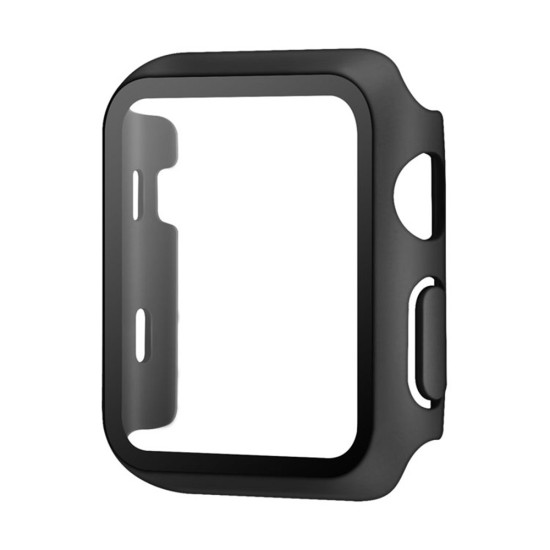 For Apple Watch Series 10 46mm Watch Case Protective Hard PC Cover with Tempered Glass Film - Black Gadgets - Toys - Hobby