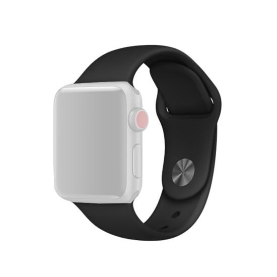Soft Silicone Smart Watch Band Strap for Apple Watch Series 10 46mm / Ultra 2 Ultra 49mm / 9 8 7 45mm / SE (2023) SE (2022) SE 6 5 4 44mm / 3 2 1 42mm, Size: S / M - Black Gadgets - Toys - Hobby