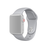 Soft Silicone Smart Watch Band Strap for Apple Watch Series 10 46mm / Ultra 2 Ultra 49mm / 9 8 7 45mm / SE (2023) SE (2022) SE 6 5 4 44mm / 3 2 1 42mm, Size: S / M - Light Grey