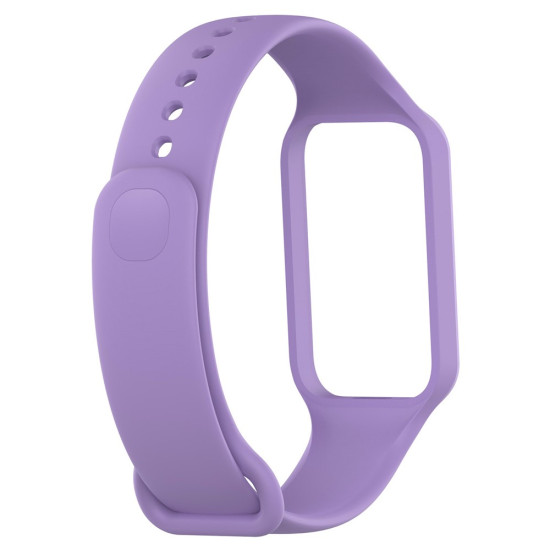 For Xiaomi Smart Band 8 Active / Redmi Band 2 Silicone Watch Band Replacement Wrist Strap with Watch Case - Purple Gadgets - Toys - Hobby