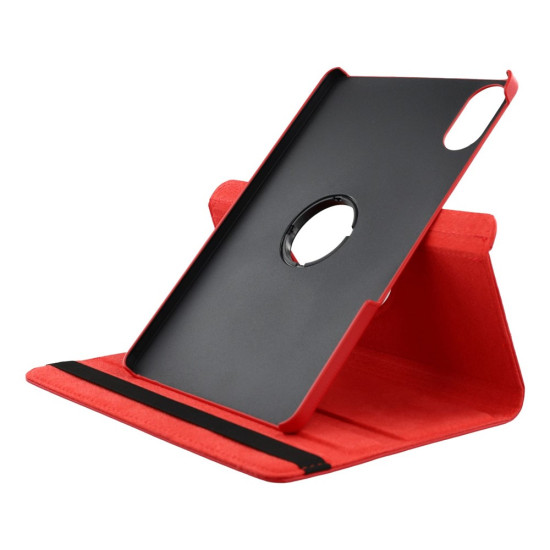 For Xiaomi Redmi Pad 2 Case Rotating Stand PU Leather + PC Tablet Cover with Elastic Band - Red XIAOMI  Tablet Cases