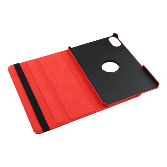 For Xiaomi Redmi Pad 2 Case Rotating Stand PU Leather + PC Tablet Cover with Elastic Band - Red XIAOMI  Tablet Cases