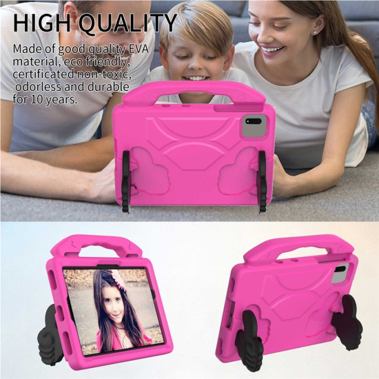 For Xiaomi Redmi Pad SE / Pad 2 / Pad 5 / Lenovo Tab M11 / Xiaoxin Pad 11 2024 EVA Case Thumb Bracket Kickstand Tablet Cover - Rose XIAOMI  Tablet Cases