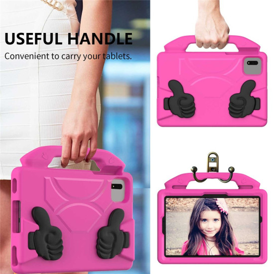 For Xiaomi Redmi Pad SE / Pad 2 / Pad 5 / Lenovo Tab M11 / Xiaoxin Pad 11 2024 EVA Case Thumb Bracket Kickstand Tablet Cover - Rose XIAOMI  Tablet Cases