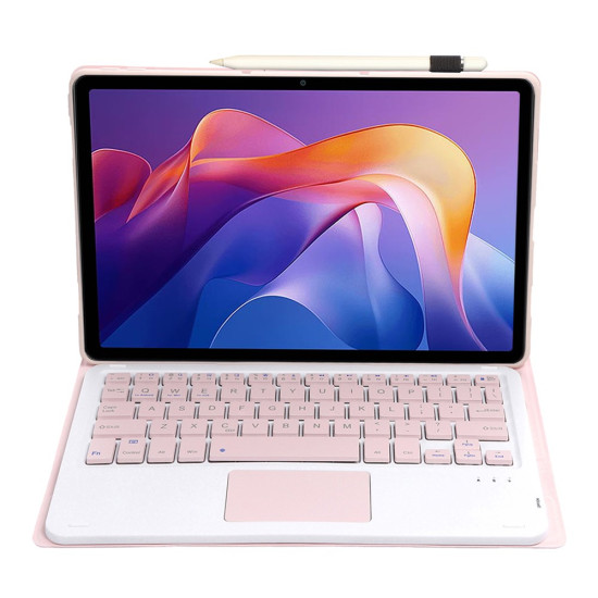 A0N15-A For Xiaomi Redmi Pad 2 Detachable Leather Case Ultra Thin Bluetooth-Compatible Keyboard with Touchpad - Pink XIAOMI  Tablet Cases