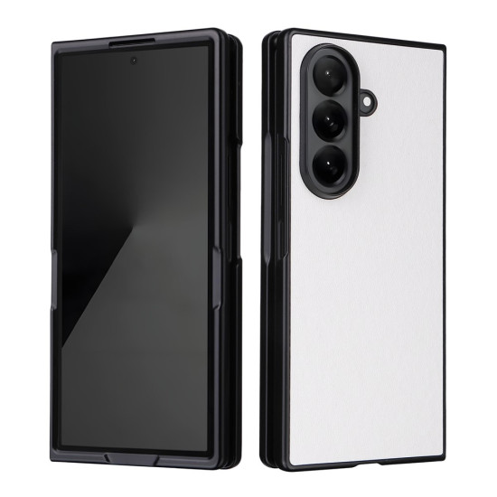 Σκληρή Θήκη Βιβλίο (Όψη Δέρματος) για Samsung Galaxy Z Fold7 5G - Λευκό Samsung Θήκες Κινητών