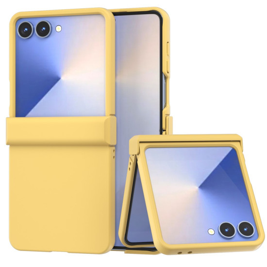 ABEEL For Samsung Galaxy Z Flip7 5G Case Skin Feel PC Phone Cover with Hinge Protection - Yellow Samsung Cases Mobile