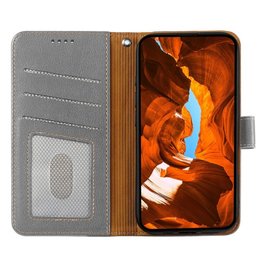 For Motorola Edge 60 5G / 60 Fusion 5G Case RFID Blocking Wallet Litchi Texture Leather Phone Cover Magnetic Clasp - Grey Motorola Cases Mobile