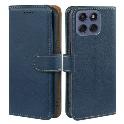 For Motorola Edge 60 5G / 60 Fusion 5G Case RFID Blocking Wallet Litchi Texture Leather Phone Cover Magnetic Clasp - Blue For Motorola Edge 60 5G / 60 Fusion 5G Case RFID Blocking Wallet Litchi Texture Leather Phone Cover Magnetic Clasp - Blue