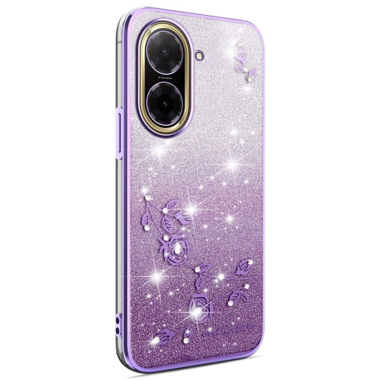 KADEM For Xiaomi Redmi A5 4G (171.7mm) / Poco C71 4G Case Flower TPU Flexible Gradient Phone Cover - Purple XIAOMI Cases Mobile