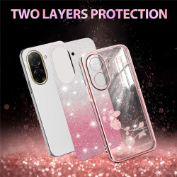 KADEM For Xiaomi Redmi A5 4G (171.7mm) / Poco C71 4G Case Flower TPU Flexible Gradient Phone Cover - Rose Gold KADEM For Xiaomi Redmi A5 4G (171.7mm) / Poco C71 4G Case Flower TPU Flexible Gradient Phone Cover - Rose Gold
