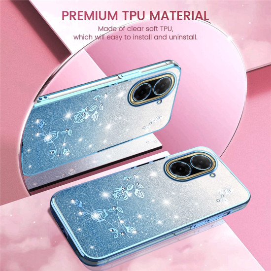 KADEM For Xiaomi Redmi A5 4G (171.7mm) / Poco C71 4G Case Flower TPU Flexible Gradient Phone Cover - Blue XIAOMI Cases Mobile