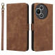 For TCL 60 SE NxtPaper 5G Case Wallet RFID Blocking PU Leather Phone Cover Stand with Strap - Brown TCL Mobile Cases