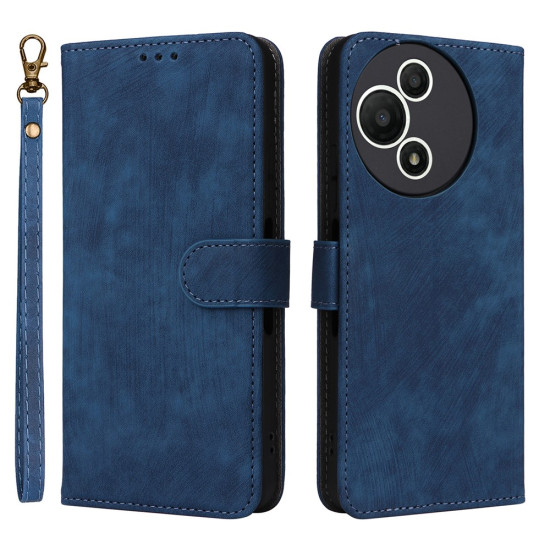 For TCL 60 SE NxtPaper 5G Case Wallet RFID Blocking PU Leather Phone Cover Stand with Strap - Blue TCL Mobile Cases