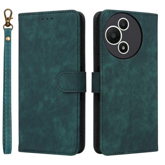 For TCL 60 SE NxtPaper 5G Case Wallet RFID Blocking PU Leather Phone Cover Stand with Strap - Green TCL Mobile Cases