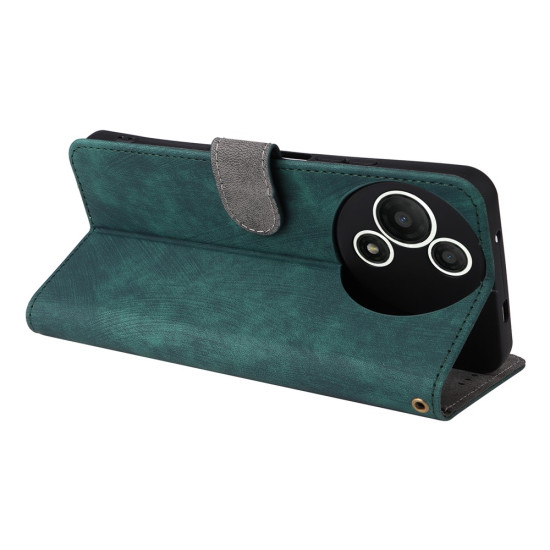 For TCL 60 SE NxtPaper 5G Case Wallet RFID Blocking PU Leather Phone Cover Stand with Strap - Green TCL Mobile Cases