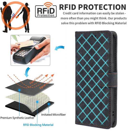 For TCL 60 SE NxtPaper 5G Case Wallet RFID Blocking PU Leather Phone Cover Stand with Strap - Green TCL Mobile Cases