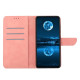 For TCL 60R 5G Case Skin Touch Lines Imprinted PU Leather Flip Phone Cover - Pink TCL Mobile Cases