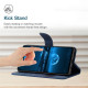For TCL 60R 5G Case Skin Touch Lines Imprinted PU Leather Flip Phone Cover - Blue TCL Mobile Cases