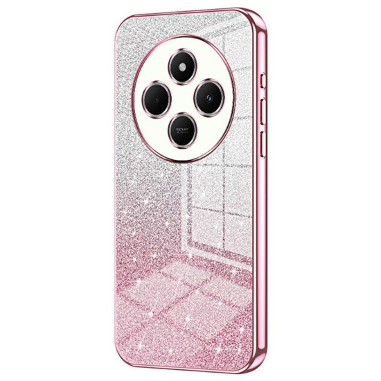 For Xiaomi Poco C75 4G / Redmi 14R 5G / 14C 4G Case Electroplating Gradient Glitter TPU Phone Cover - Pink XIAOMI Cases Mobile