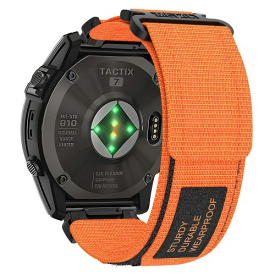 For Garmin Fenix 7 / Forerunner 965 / 955 / 945 / 935 Watch Band 22mm Rugged Nylon Sports Strap - Orange Gadgets - Toys - Hobby