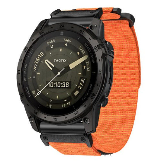 For Garmin Fenix 7 / Forerunner 965 / 955 / 945 / 935 Watch Band 22mm Rugged Nylon Sports Strap - Orange Gadgets - Toys - Hobby