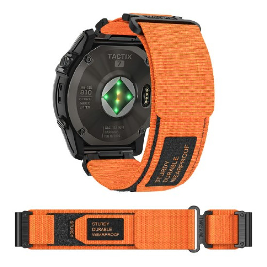For Garmin Fenix 7 / Forerunner 965 / 955 / 945 / 935 Watch Band 22mm Rugged Nylon Sports Strap - Orange Gadgets - Toys - Hobby
