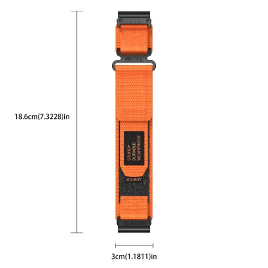 For Garmin Fenix 7 / Forerunner 965 / 955 / 945 / 935 Watch Band 22mm Rugged Nylon Sports Strap - Orange Gadgets - Toys - Hobby