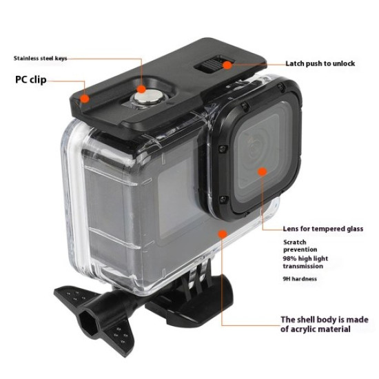 Diving Case for GoPro Hero 13 / 10 / 9 Action Camera 50m Waterproof Anti-Drop Shell Gadgets - Toys - Hobby