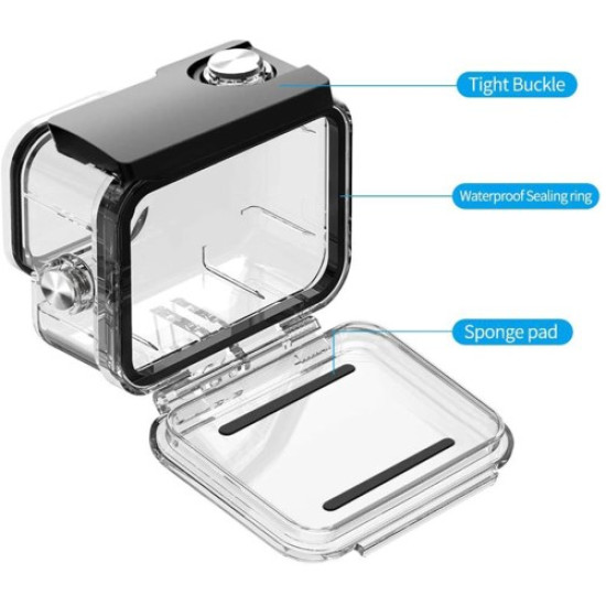 For GoPro Hero 9 / 10 / 11 Clear Design Waterproof Acrylic+Tempered glass Housing Case Camera Underwater Diving Cover Gadgets - Toys - Hobby