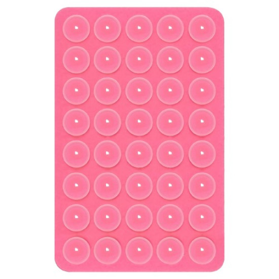 Silicone Suction Cup Phone Mount 40 Grain Double Sided Phone Suction Holder. 100x66mm - Pink Universal Cases for Smartphones