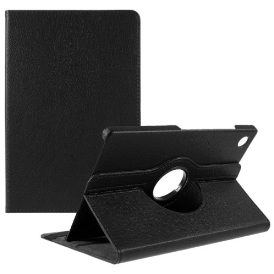 For Samsung Galaxy Tab A9+ Case Tablet Leather Cover with Rotating Stand - Black Samsung Cases Mobile Tablet