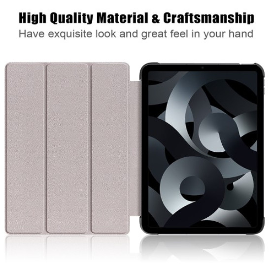 For iPad (2025)/10.9 (2022) PU Leather Tablet Case Trifold Stand Full Protection Tablet Cover - Blackish Green Apple Cases Tablet