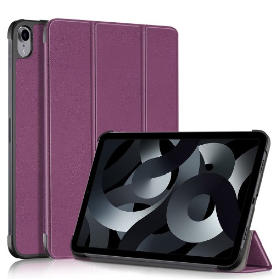For iPad (2025)/10.9 (2022) PU Leather Tablet Case Trifold Stand Full Protection Tablet Cover - Purple Apple Cases Tablet