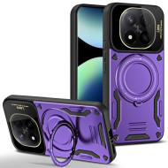 Phone Case For Xiaomi Redmi Note 14 Pro 5G / Note 14 Pro+ 5G / Poco X7 5G Rotating Magnetic Kickstand PC + TPU Back Cover - Purple