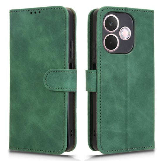 For Oppo A5 Pro 4G (Global) / 5G (Global) / A5 Energy 5G (China) Leather Case Skin Feel Anti Drop Wallet Flip Phone Cover - Green Oppo Realme Cases Mobile