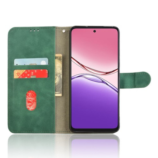 For Oppo A5 Pro 4G (Global) / 5G (Global) / A5 Energy 5G (China) Leather Case Skin Feel Anti Drop Wallet Flip Phone Cover - Green Oppo Realme Cases Mobile