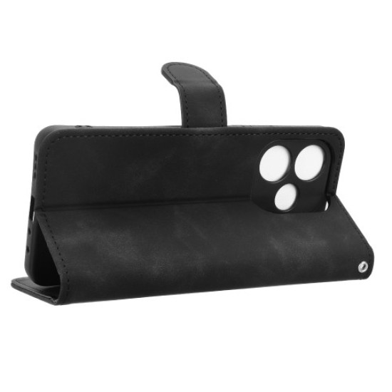 For Oppo A5 Pro 4G (Global) / 5G (Global) / A5 Energy 5G (China) Leather Case Skin Feel Anti Drop Wallet Flip Phone Cover - Black Oppo Realme Cases Mobile