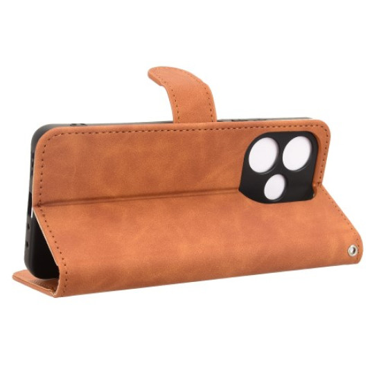 For Oppo A5 Pro 4G (Global) / 5G (Global) / A5 Energy 5G (China) Leather Case Skin Feel Anti Drop Wallet Flip Phone Cover - Brown Oppo Realme Cases Mobile