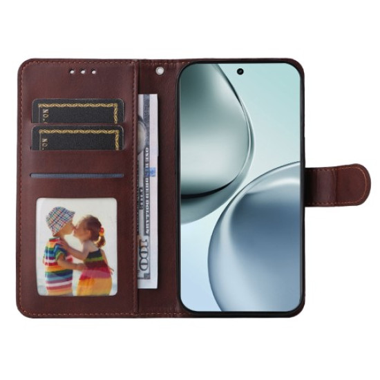 For Realme 14 Pro+ 5G Case Wallet PU Leather Folio Flip Phone Cover - Brown Oppo Realme Cases Mobile