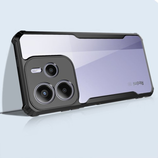 Υβριδική Θήκη με Διάφανη Σκληρή Πλάτη για Xiaomi Redmi Note 14 4G (163.25x76.55x8.16mm) - Μαύρο XIAOMI Θήκες Κινητών
