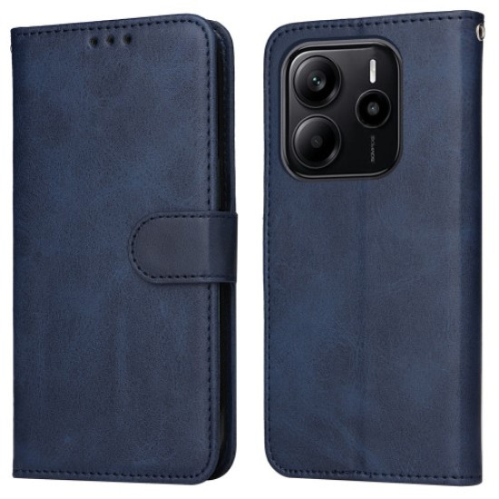 For Xiaomi Redmi Note 14 4G (163.25mm) Case Wallet PU Leather Folio Flip Phone Cover - Blue XIAOMI Cases Mobile
