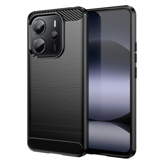 Θήκη Σιλικόνης Carbon Fiber για Xiaomi Redmi Note 14 4G (164.84x78.15x8.16mm) - Μαύρο XIAOMI Θήκες Κινητών