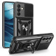For Samsung Galaxy A26 5G Case with Slide Camera Lid PC+TPU Kickstand Phone Cover - Black Samsung Cases Mobile