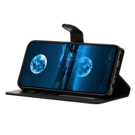 Θήκη Πορτοφόλι με Βάση Στήριξης (Όψη Δέρματος) για Samsung Galaxy A26 5G - Μαύρο Samsung Θήκες Κινητών